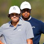 Tiger en Charlie Woods delen de leiding in PNC Championship